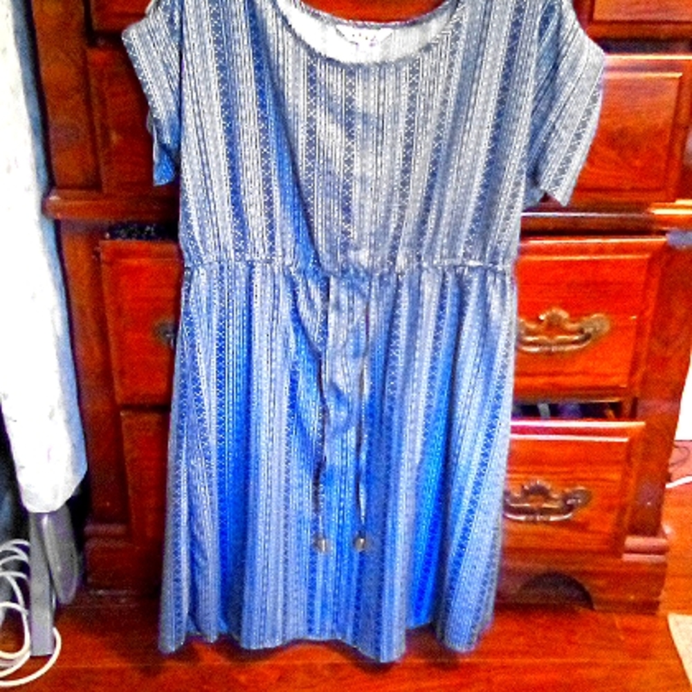Blue striped dress
